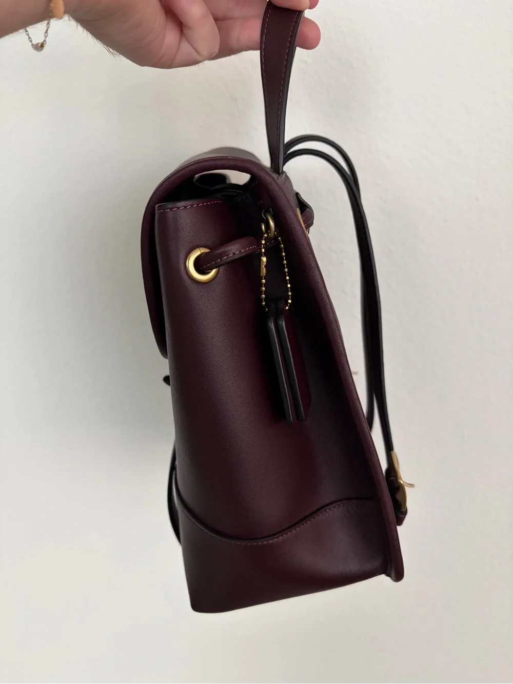 COACH Mini Backpack in Black Currant with Gold Hardware